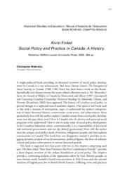 Alvin Finkel social policy and practice in Canada: A history