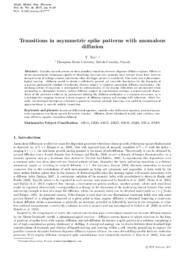 Transitions in asymmetric spike patterns with anomalous diffusion
