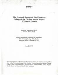 The economic impact of the University College of the Cariboo on the region: 5 years of growth