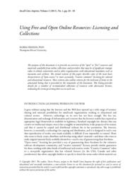Using free and open online resources: Licensing and collections