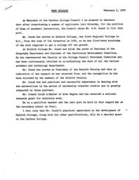 Appointment of D.W. Couch as Dean of Academic Instruction
