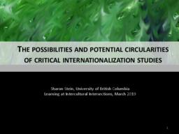 The possibilities and potential circularities of critcal internationalization studies