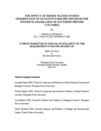 The effect of smoke-water on seed germination of 18 native forb species from the interior grasslands of southern British Columbia