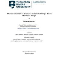 Characterization of granular materials using a blade hardness gauge