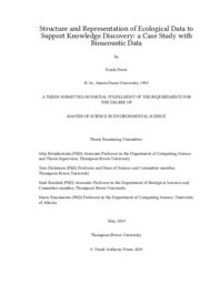 Structure and representation of ecological data to support knowledge discovery: A case study with bioacoustic data