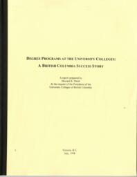 Degree programs at the university colleges: A British Columbia success story