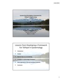 Lessons From Developing a Framework For Tsilhqot’in Epistemology
