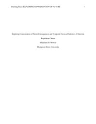 Exploring consideration of future consequences and temporal focus as predictors of emotion regulation choice