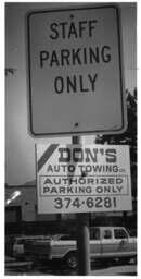 Parking signs juxtaposition