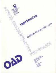 Legal secretary: Certificate program 1993 - 1994