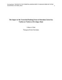 The impact of the terrestrial basking event of Hawaiian green sea turtles on Visitors at Ho’okipa, Maui