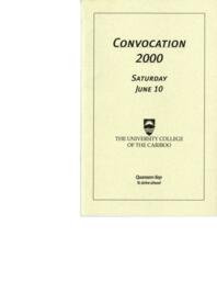 The University College of the Cariboo convocation 2000: Saturday June 10