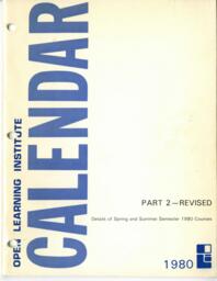 Open Learning Institute Calendar part 2 revised 1980
