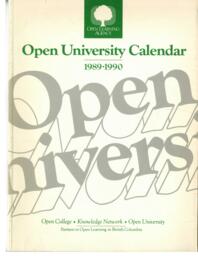 Open University Calendar 1989-1990