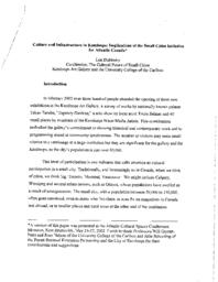 Culture and infrastructure in Kamloops: Implications for the small cities initiative for Atlantic Canada