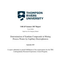 Determination of xanthate compounds in mining process waters by capillary electrophoresis