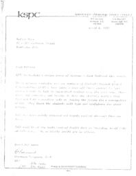 Letter to Nelson Riis to attend a presentation by Students Against Global Extermination