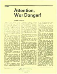Attention, war danger!