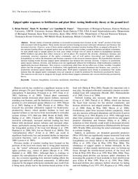Epigeal spider responses to fertilization and plant litter: Testing biodiversity theory at the ground level