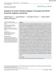 Evolution of winter molting strategies in European and North American migratory passerines