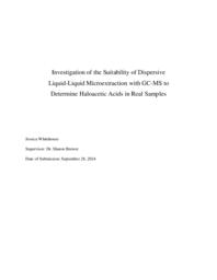 Investigation of the suitability of dispersive liquid-liquid microextraction with GC-MS to determine haloacetic acids in real samples