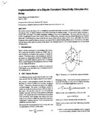 Implementation of a dipole constant directivity circular-arc array