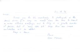 Handwritten note to Lissa about pencil drive