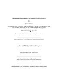 International perceptions of risk in adventure tourism experiences