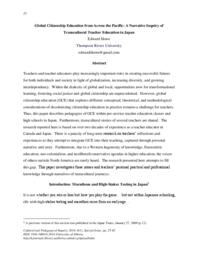 Global citizenship education from across the Pacific: A narrative inquiry of transcultural teacher education in Japan