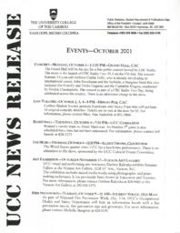 Events - October 2001