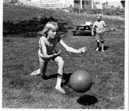 Kids playing with a ball