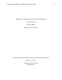 The Effects of a Therapy Dog on At-risk Youth in High-school: Research Proposal