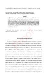 Social selectivity in higher education: A case study of Canada and the Czech Republic