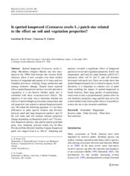 Is spotted knapweed (Centaurea stoebe L.) patch size related to the effect on soil and vegetation properties?