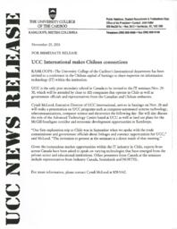 UCC International Makes Chilean Connections
