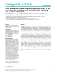 Color expression in experimentally regrown feathers of an overwintering migratory bird: Implications for signaling and seasonal interactions