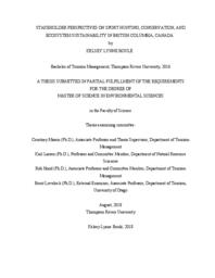 Stakeholders perspectives on sport hunting, conservation, and ecosystem sustainability in British Columbia, Canada