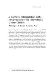 A contrario interpretation in the jurisprudence of the International Court of Justice