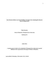 How western culture can create healthier teenagers: Re-evaluating the storm & stress of adolescence