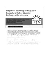 Indigenous Teaching Techniques in Intercultural Higher Education Professional Development