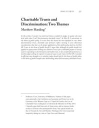 Charitable trusts and discrimination: Two themes