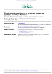 Climate change experiments in temperate grasslands: Synthesis and future directions