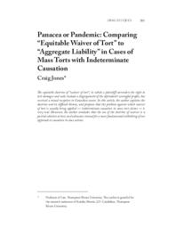 Panacea or pandemic: Comparing “equitable waiver of tort” to “aggregate liability” in cases of mass torts with indeterminate causation