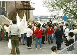 People gathering for peace walk