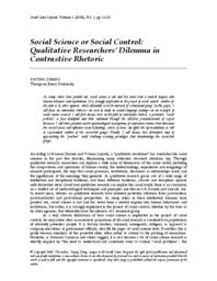 Social science or social control: Qualitative researchers’ dilemma in contrastive rhetoric