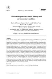 Female mate preference varies with age and environmental conditions