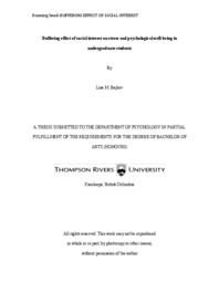 Buffering effect of social interest on stress and psychological well-being in undergraduate students