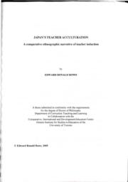 Japan's teacher acculturation: A comparative ethnographic narrative of teacher induction