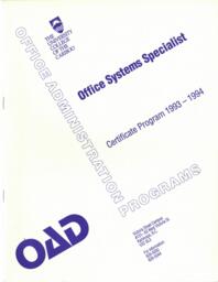 Office systems specialist: Certificate program 1993-1994