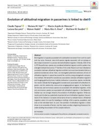 Evolution of altitudinal migration in passerines is linked to diet